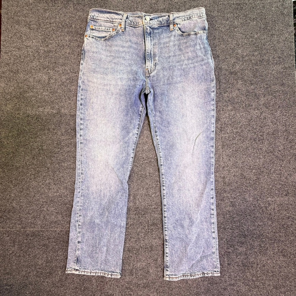 Levis 514 Straight Fit Jeans Mens 40x30 *38x29* Light Wash Blue Denim 00514-1810